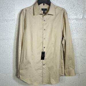 Alfani Men's Slim-Fit Temp Regulating Dress Shirt, brown rice 16-16.5 34-35 $65